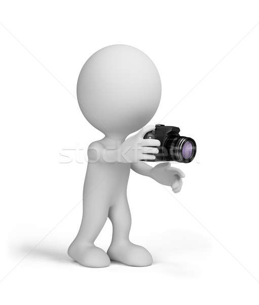 3d man with a camera Stock photo © AlexMas