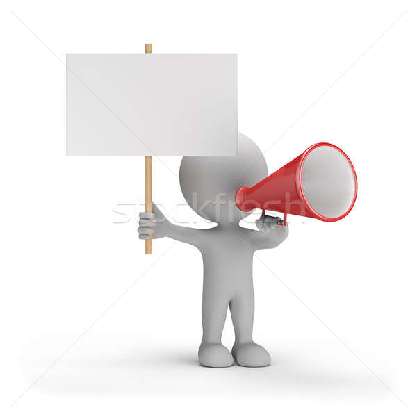 3d person with loudspeaker Stock photo © AlexMas