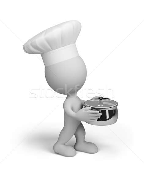 Cook with a pan Stock photo © AlexMas