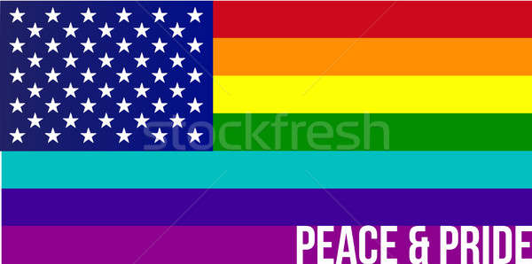 Flag of Rainbow united states illustration design Stock photo © alexmillos