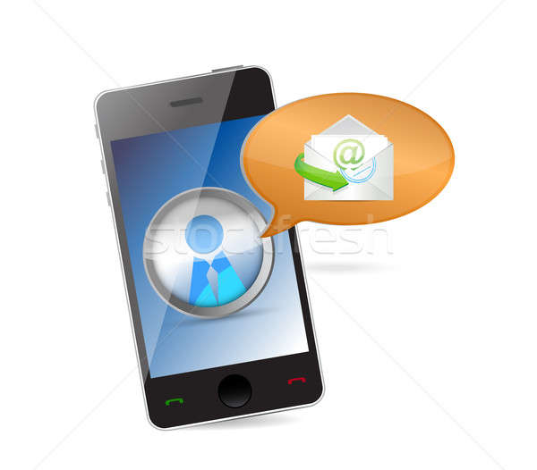 mobile phone with touchscreen - message concept. illustration de Stock photo © alexmillos