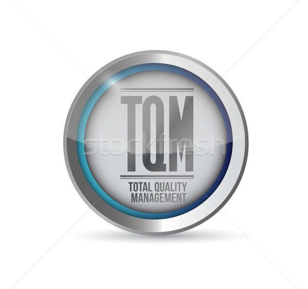 Stock photo: tqm total quality management button. isolated over white