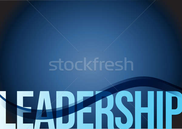 Blue business leadership background with waves illustration Stock photo © alexmillos