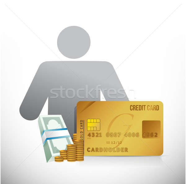 Credit card money avatar illustration Stock photo © alexmillos