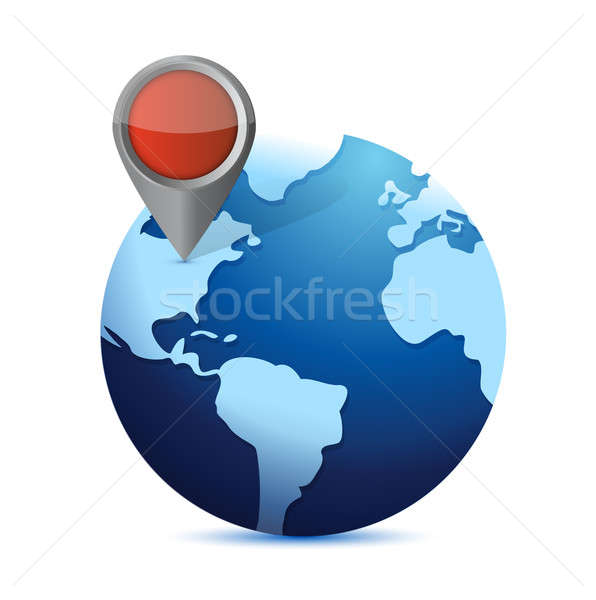 Globe and locator. illustration design Stock photo © alexmillos