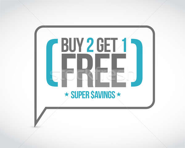 Stock photo: buy 2 get 1 free sale message concept