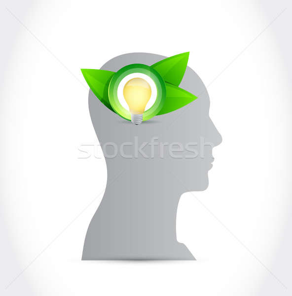 think green mind concept illustration design Stock photo © alexmillos