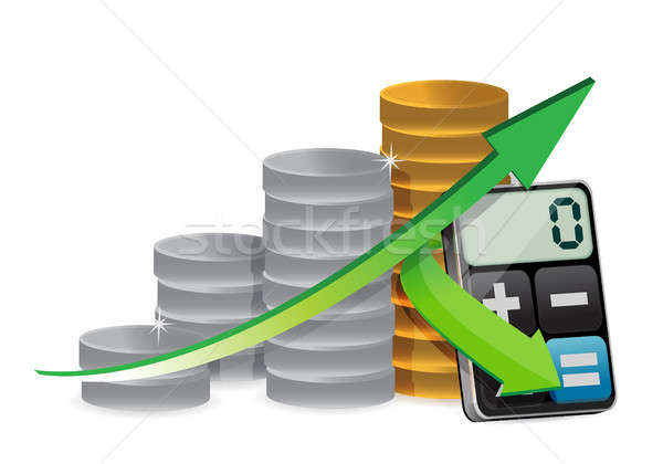coin graph and modern calculator Stock photo © alexmillos