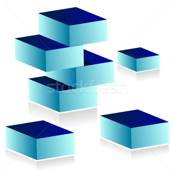 Tömbházak építkezés fény doboz kék ötlet Stock fotó © alexmillos