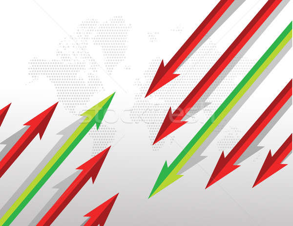 Arrows going in opposite directions. illustration design Stock photo © alexmillos
