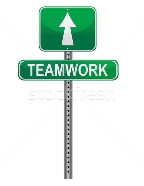 A street sign with a Teamwork theme. Vector File available / Tea Stock photo © alexmillos