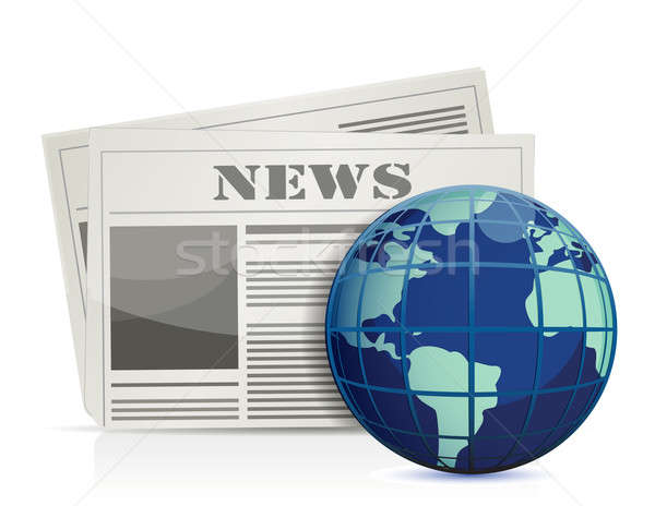 international news illustration design over white Stock photo © alexmillos