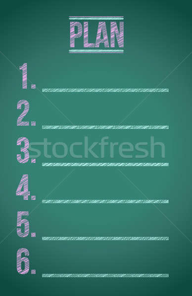 Stock photo: plan list illustration design graphic on a blackboard