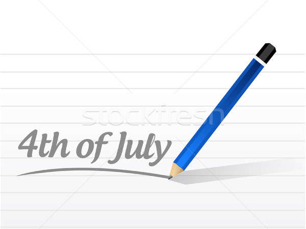 Stock photo: 4th of July message sign concept illustration