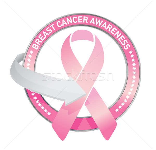 Rose cancer du sein prévention tampon sceau illustration [[stock_photo]] © alexmillos