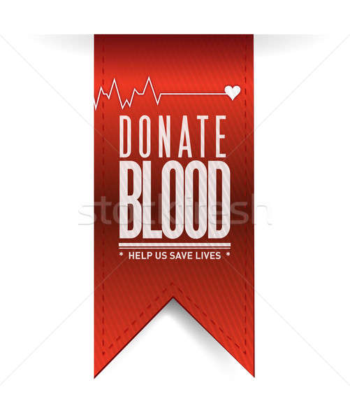 donate blood red heart banner illustration Stock photo © alexmillos