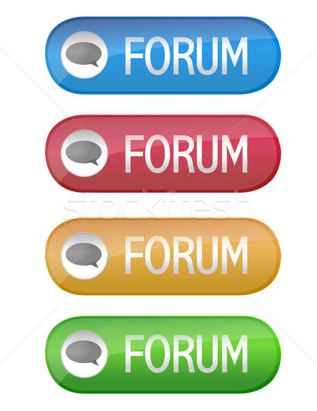 Forum boutons isolé blanche design art Photo stock © alexmillos