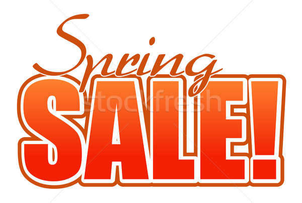 spring sale orange illustration sign over white background Stock photo © alexmillos