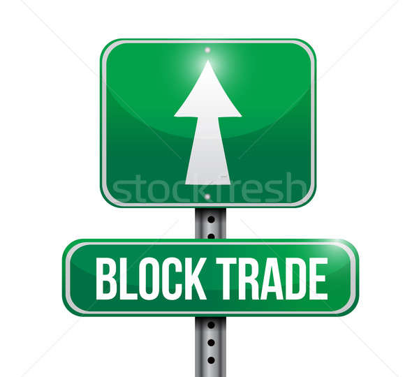 block trade road sign illustration design over white Stock photo © alexmillos