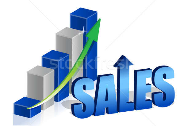 sales graph illustration design over a white background Stock photo © alexmillos