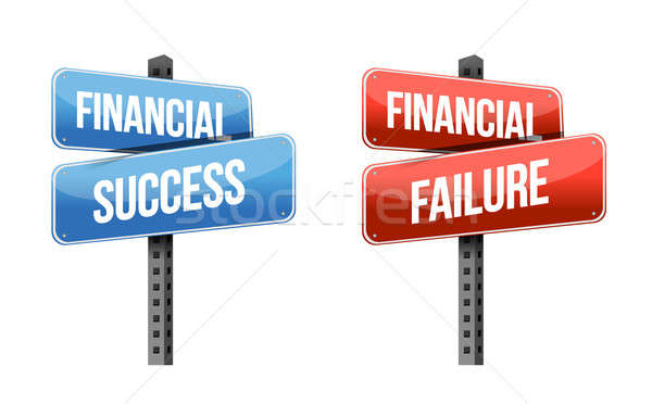 financial success, financial failure signs illustration design o Stock photo © alexmillos
