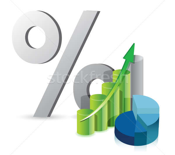 Grafik Tortendiagramm Ermäßigung Prozentsatz abstrakten blau Stock foto © alexmillos