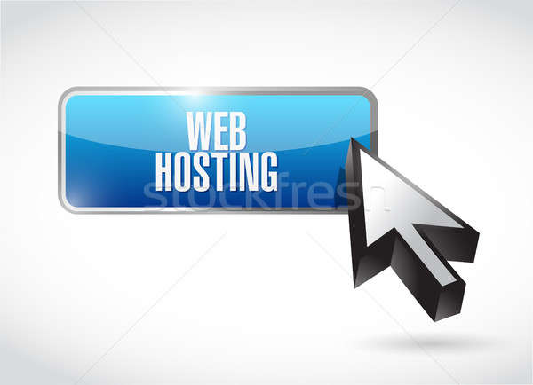 Web hosting pulsante segno illustrazione graphic design Foto d'archivio © alexmillos