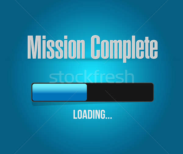 Stock photo: mission complete loading bar sign concept