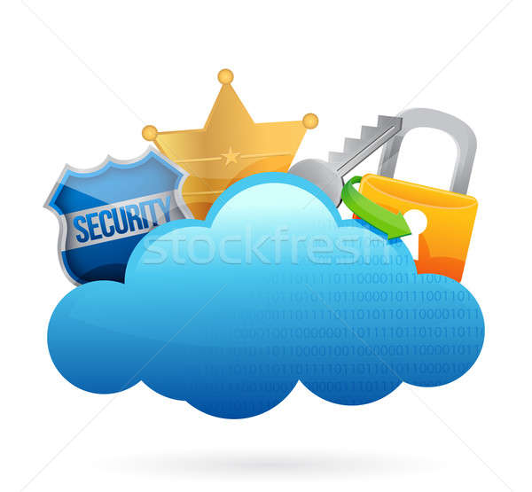 Stock foto: Sicherheit · Cloud · Computing · Illustration · Design · weiß · Himmel