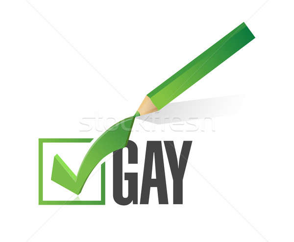 Stock photo: selected gay with check mark. illustration