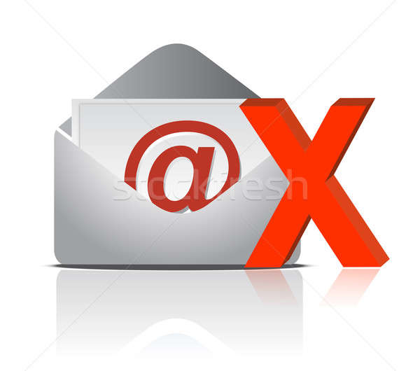 e mail icon and red cross illustration design Stock photo © alexmillos