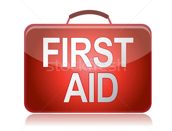 first aid kit illustration design on black background Stock photo © alexmillos