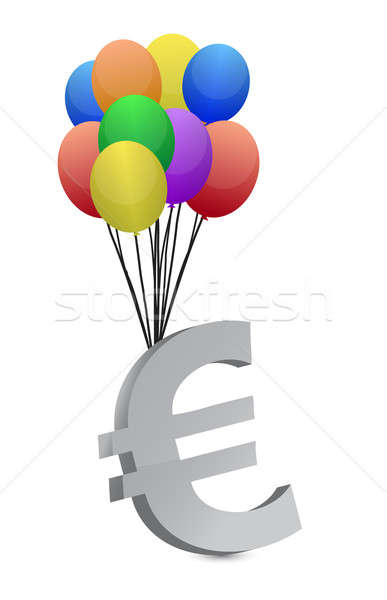 euro flying away illustration design over a white background Stock photo © alexmillos