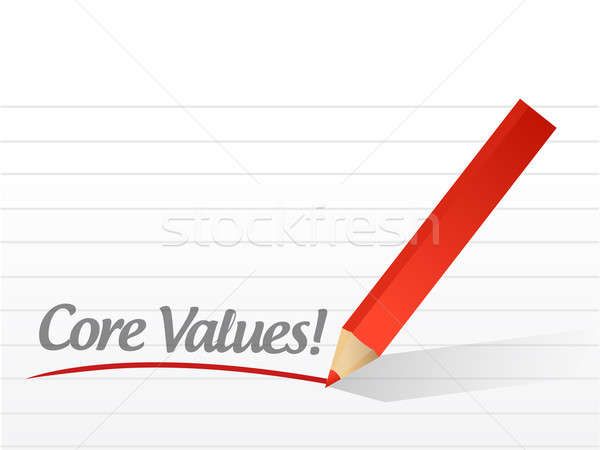 Core valeurs écrit blanche papier droit [[stock_photo]] © alexmillos