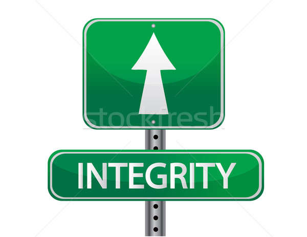 Integrity road sign isolated on a white background. Stock photo © alexmillos