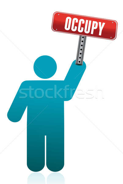 Icon holding a occupy sign illustration design Stock photo © alexmillos