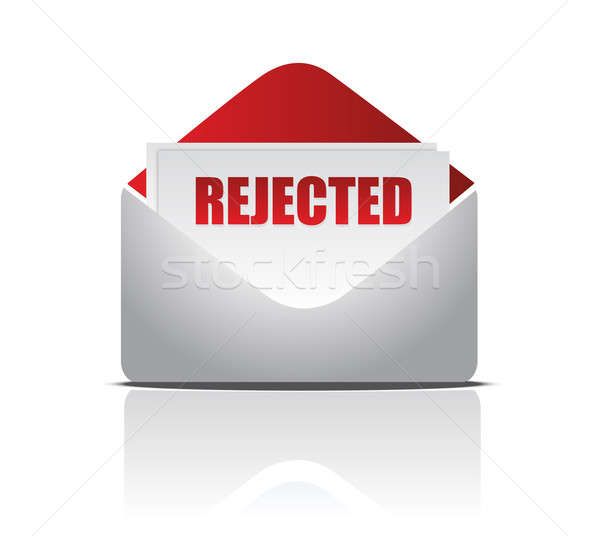 Rejected (letter) illustration of mail envelope over white backg Stock photo © alexmillos