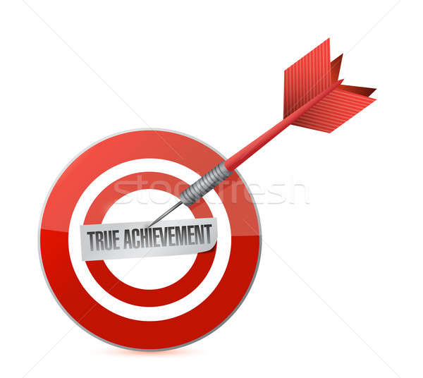 true achievement target dart illustration design over a white ba Stock photo © alexmillos