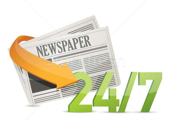 24 7 news, newspaper concept illustration design Stock photo © alexmillos