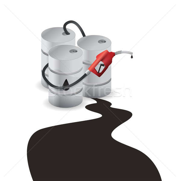 oil barrel spill illustration design over a white background Stock photo © alexmillos