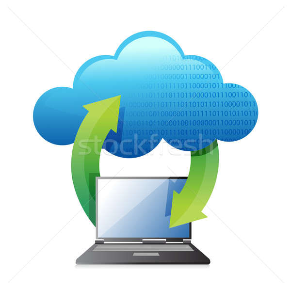 Laptops transferring to cloud Stock photo © alexmillos