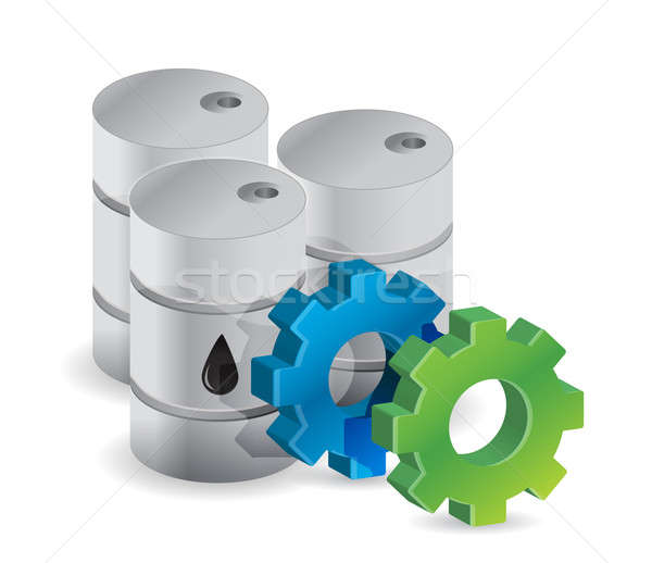 oil barrels and industrial gears Stock photo © alexmillos