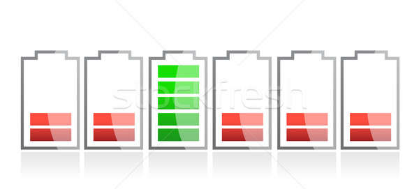 row of batteries illustration design Stock photo © alexmillos