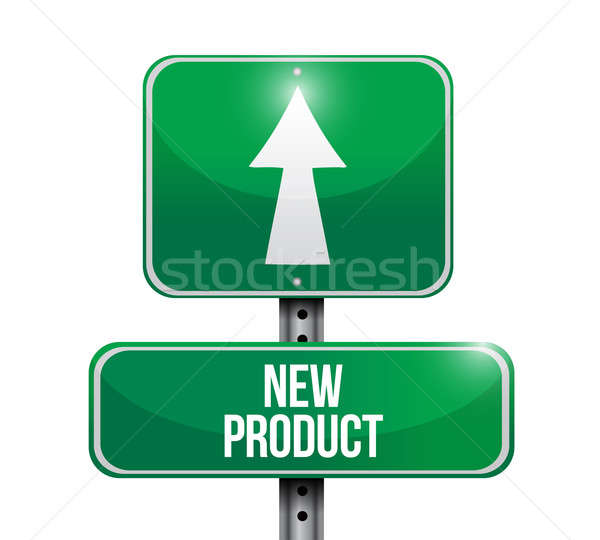 new product road sign illustration design over a white backgroun Stock photo © alexmillos