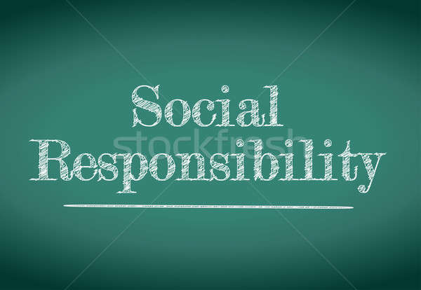 Imzalamak sosyal sorumluluk örnek dizayn kara tahta Stok fotoğraf © alexmillos
