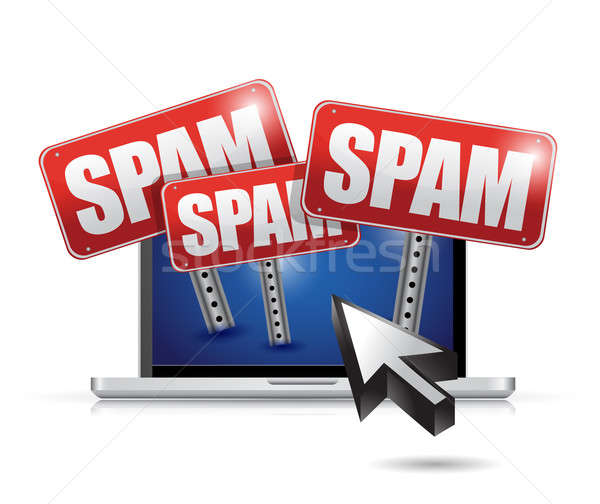 Portable spam un message illustration design blanche [[stock_photo]] © alexmillos