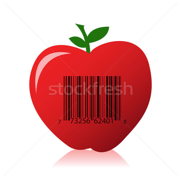 Apple with a barcode illustration design  Stock photo © alexmillos
