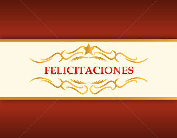 Foto stock: Felicitaciones · oro · rojo · tarjeta · fondo · wallpaper