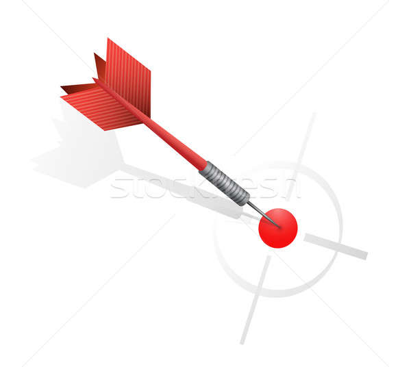 Red dart hitting the target. illustration design Stock photo © alexmillos