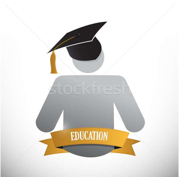 graduate education sign. illustration design over white Stock photo © alexmillos